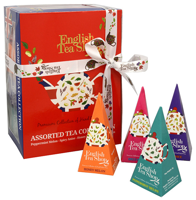 English Tea Shop Dárková kolekce 12 pyramidek Červenomodrý mix 4 příchutě