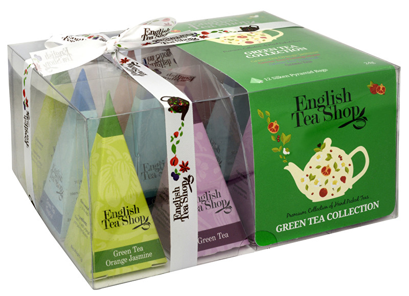 English Tea Shop Dárková kolekce 12 pyramidek Zelený čaj 4 příchutě