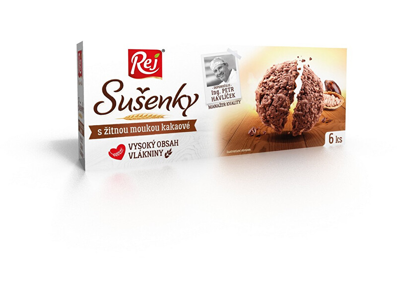 REJ S.R.O. Sušenky kakaové s žitnou moukou 120g