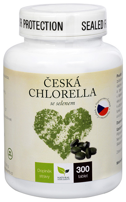Natural Medicaments Česká chlorella se selenem 300 tbl.