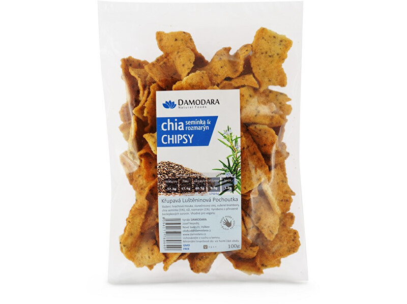 Zobrazit detail výrobku Damodara Chipsy s chia semínky a rozmarýnem 100g Zobrazit detail výrobku Damodara Chipsy s chia semínky a rozmarýnem 100g