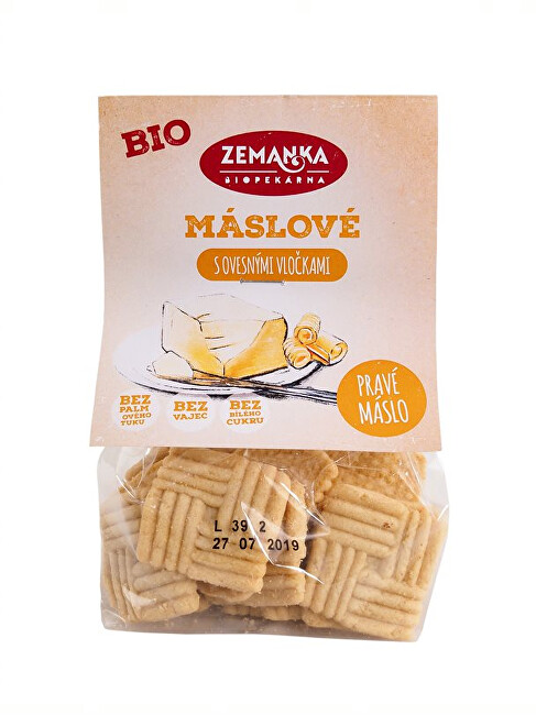 Zobrazit detail výrobku Biopekárna Zemanka Bio Máslové sušenky s ovesnými vločkami 100 g Zobrazit detail výrobku Biopekárna Zemanka Bio Máslové sušenky s ovesnými vločkami 100 g