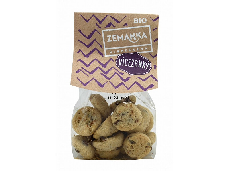 Zobrazit detail výrobku Biopekárna Zemanka Bio Vícezrnné sušenky s čokoládou a vločkami 100 g Zobrazit detail výrobku Biopekárna Zemanka Bio Vícezrnné sušenky s čokoládou a vločkami 100 g