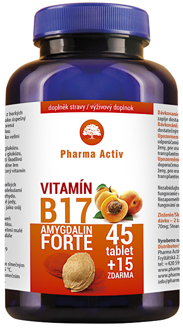 Pharma Activ Amygdalin FORTE vit. B17 45 tbl. + 15 tbl. ZDARMA