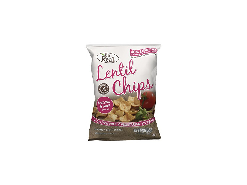 Zobrazit detail výrobku EatReal Čočkové chipsy – rajče a bazalka 40g Zobrazit detail výrobku EatReal Čočkové chipsy – rajče a bazalka 40g