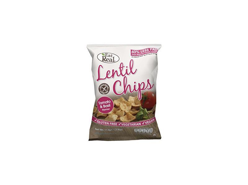 EatReal Čočkové chipsy – rajče a bazalka 40g