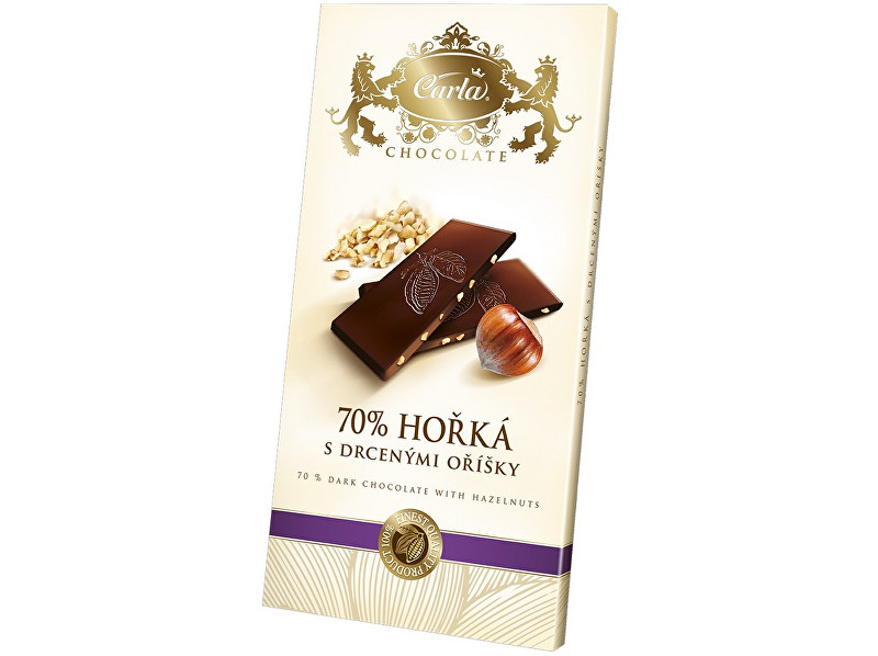 Zobrazit detail výrobku Carla Hořká čokokoláda s lískovými oříšky - obdélník 80g Zobrazit detail výrobku Carla Hořká čokokoláda s lískovými oříšky - obdélník 80g
