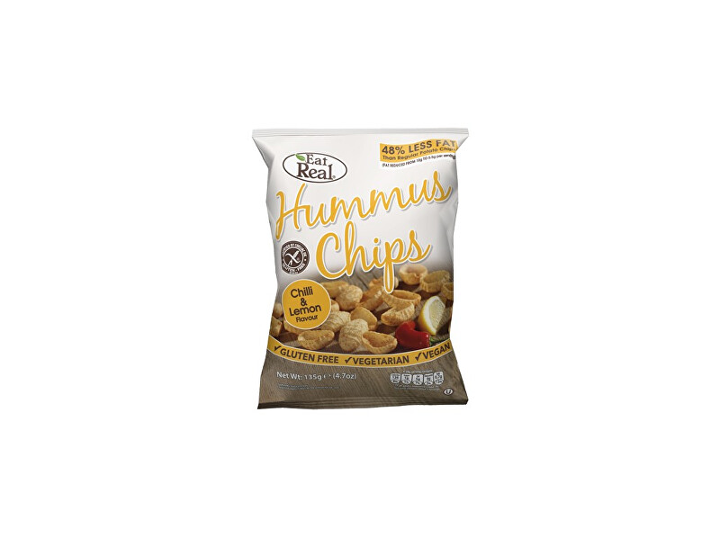 Zobrazit detail výrobku EatReal Hummus chipsy – chilli a citron 45g Zobrazit detail výrobku EatReal Hummus chipsy – chilli a citron 45g