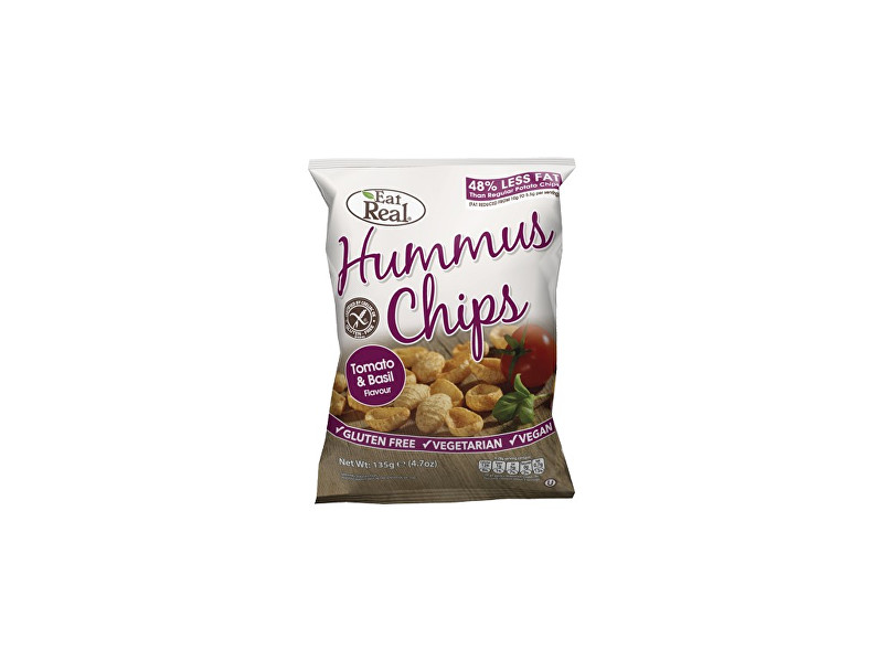 EatReal Hummus chipsy – rajče a bazalka 45g