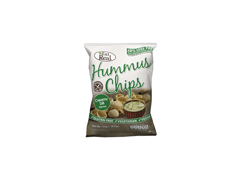 Zobrazit detail výrobku EatReal Hummus chipsy – s krémovým koprem 45g Zobrazit detail výrobku EatReal Hummus chipsy – s krémovým koprem 45g
