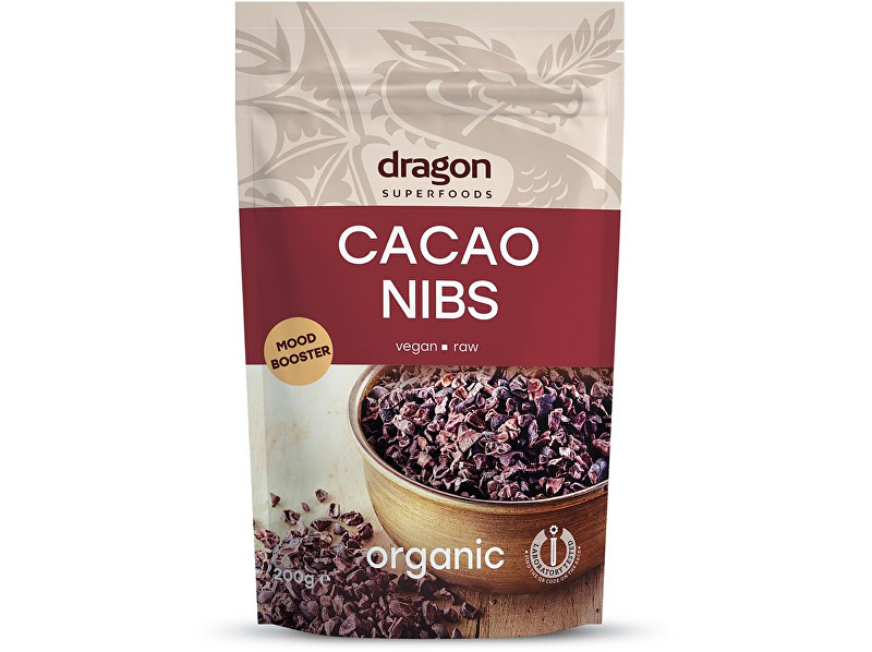 Dragon superfoods Bio Kakaové boby drcené 200g RAW