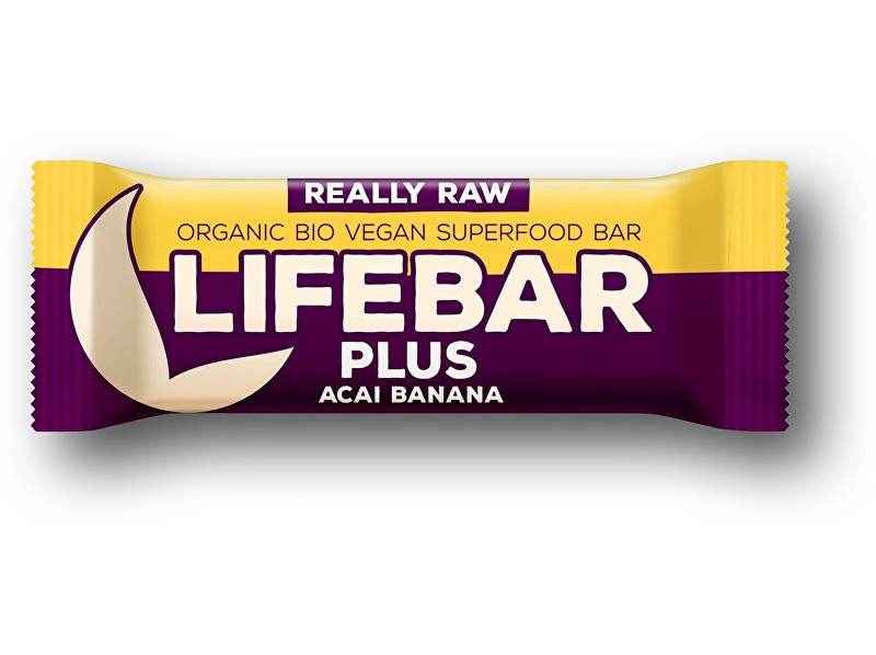 Lifefood Bio tyčinka Lifebar Plus acai banán 47g