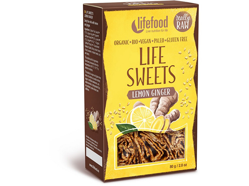 Lifefood Bio Life sweets Zázvorové s citronovou kůrou 80g