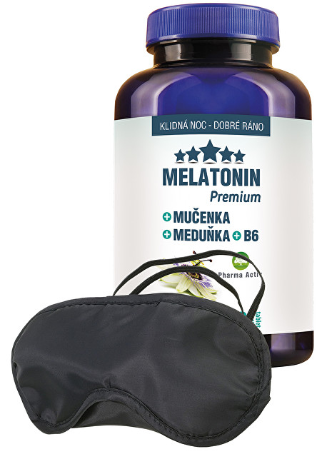 Pharma Activ Melatonin Premium Mučenka Meduňka B6 100 tablet + zdarma škraboška