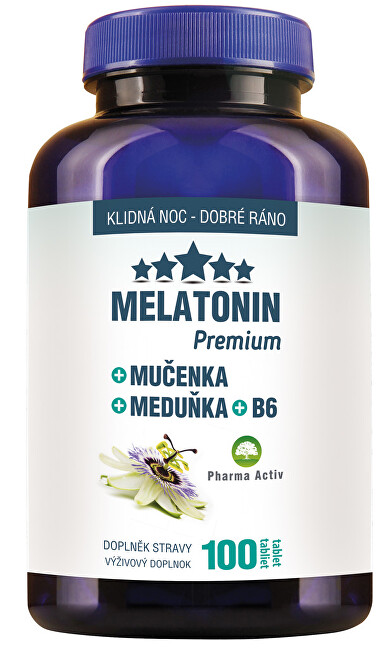 Pharma Activ Melatonin Premium Mučenka Meduňka B6 100 tablet