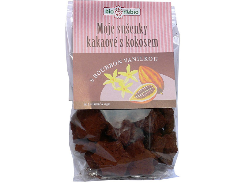 Zobrazit detail výrobku Bio nebio s. r. o. Bio Moje sušenky kakaové s kokosem 130g Zobrazit detail výrobku Bio nebio s. r. o. Bio Moje sušenky kakaové s kokosem 130g