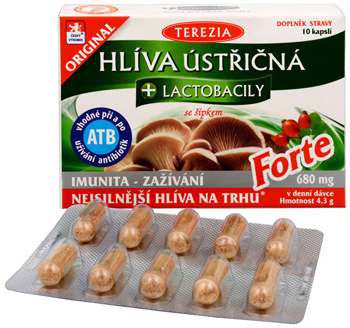 Terezia Company Hlíva ústřičná + lactobacily FORTE 10 kapslí