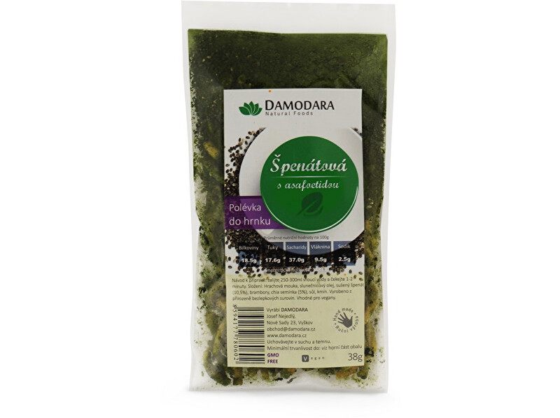 Zobrazit detail výrobku Damodara Instantní polévka do hrnku Špenátová s asafoetidou 38g Zobrazit detail výrobku Damodara Instantní polévka do hrnku Špenátová s asafoetidou 38g