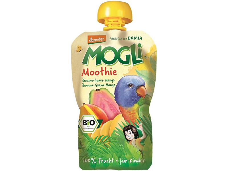 MOGLI Bio Ovocné pyré Moothie banán guava mango bez cukru 100g