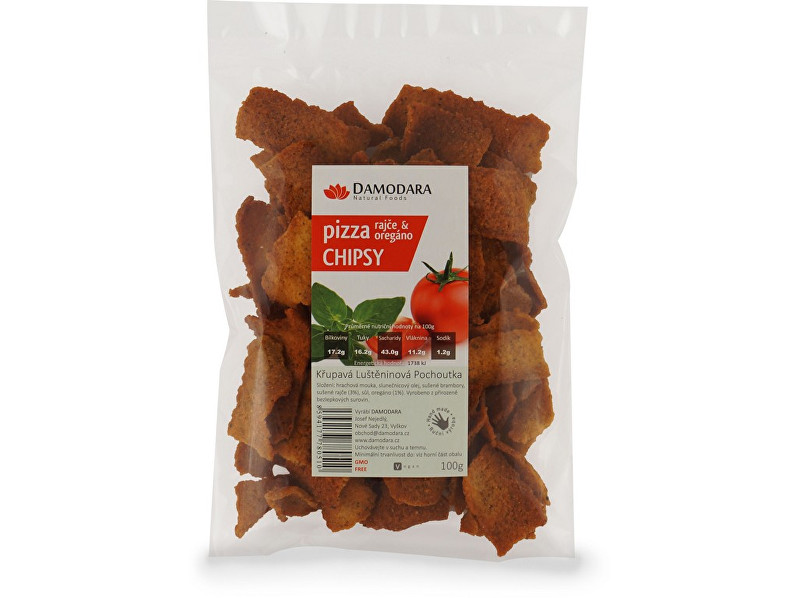 Zobrazit detail výrobku Damodara Pizza chipsy (rajče oregáno) 100g Zobrazit detail výrobku Damodara Pizza chipsy (rajče oregáno) 100g