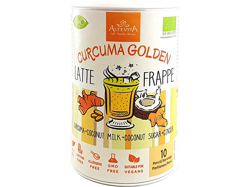 Zobrazit detail výrobku Altevita Bio curcuma golden latte/frappe 220g Zobrazit detail výrobku Altevita Bio curcuma golden latte/frappe 220g