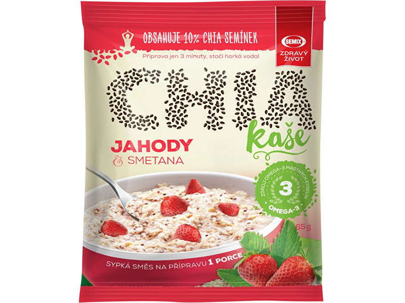 Zobrazit detail výrobku Semix Chia kaše jahody a smetana 65g Zobrazit detail výrobku Semix Chia kaše jahody a smetana 65g