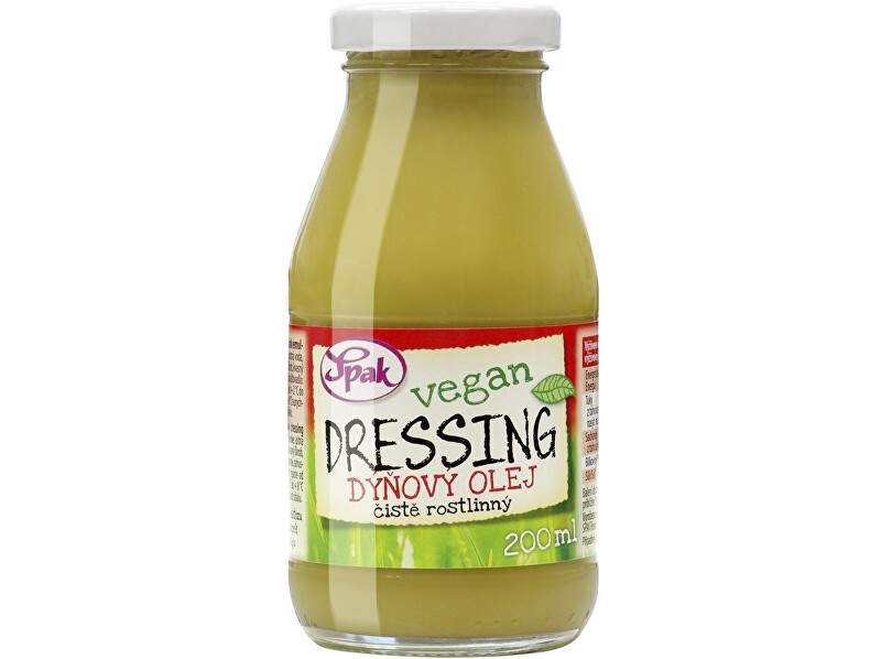 Zobrazit detail výrobku Spak Dressing Vegan Dýňový olej 200 ml Zobrazit detail výrobku Spak Dressing Vegan Dýňový olej 200 ml