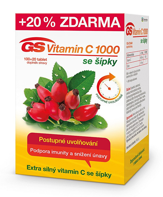 GreenSwan GS Vitamin C 1000 + šípky 100 tbl. + 20 tbl. ZDARMA
