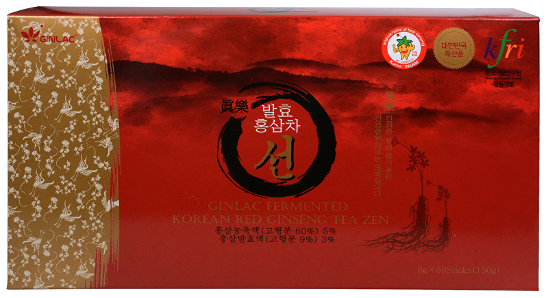 GINLAC Korean Red Ginseng TEA ZEN - čaj z korejského červeného ženšenu 50 x 3 g