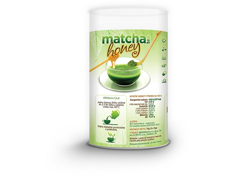 Zobrazit detail výrobku honeyherbs Matcha honey 5x15g Tubus Zobrazit detail výrobku honeyherbs Matcha honey 5x15g Tubus