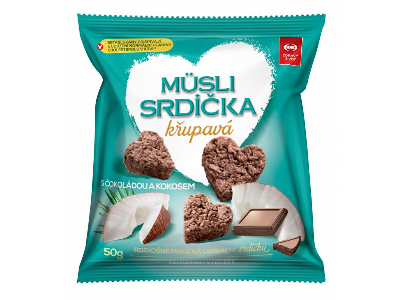 Zobrazit detail výrobku Semix Musli srdíčka křupavá s čokoládou a kokosem 50g Zobrazit detail výrobku Semix Musli srdíčka křupavá s čokoládou a kokosem 50g