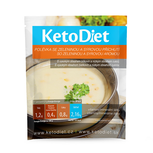 KetoDiet Proteinová polévka sýrová se zeleninou 7 x 27 g