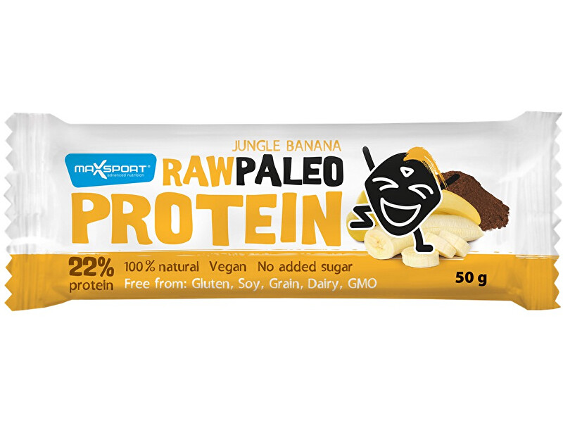 Zobrazit detail výrobku Max sport Tyčinka Raw paleo protein Jungle Banana 50g Zobrazit detail výrobku Max sport Tyčinka Raw paleo protein Jungle Banana 50g