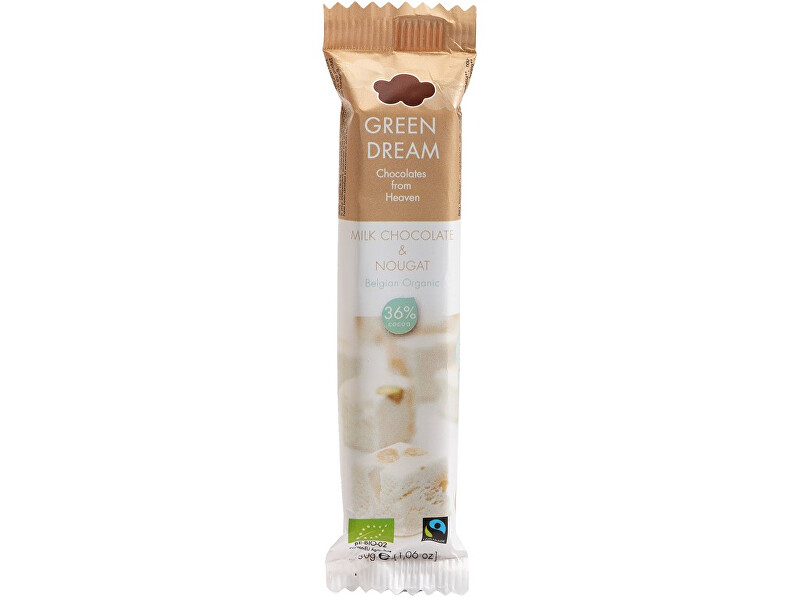 Zobrazit detail výrobku Green Dream Bio mléčná čokoládová tyčinka s nugátem 30g Zobrazit detail výrobku Green Dream Bio mléčná čokoládová tyčinka s nugátem 30g
