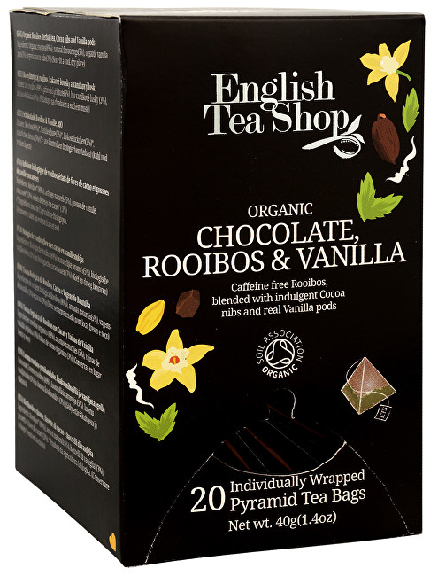 English Tea Shop Čaj Čokoláda, rooibos & vanilka 20 pyramidek