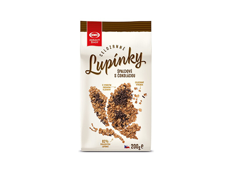 Zobrazit detail výrobku Semix Celozrnné lupínky špaldové s čokoládou 200g Zobrazit detail výrobku Semix Celozrnné lupínky špaldové s čokoládou 200g