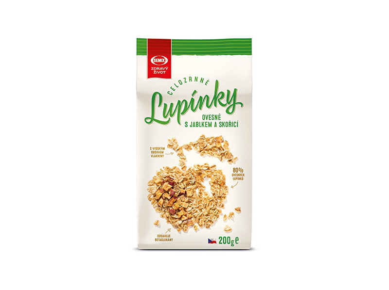 Zobrazit detail výrobku Semix Celozrnné ovesné lupínky s jablky a skořicí 200g Zobrazit detail výrobku Semix Celozrnné ovesné lupínky s jablky a skořicí 200g