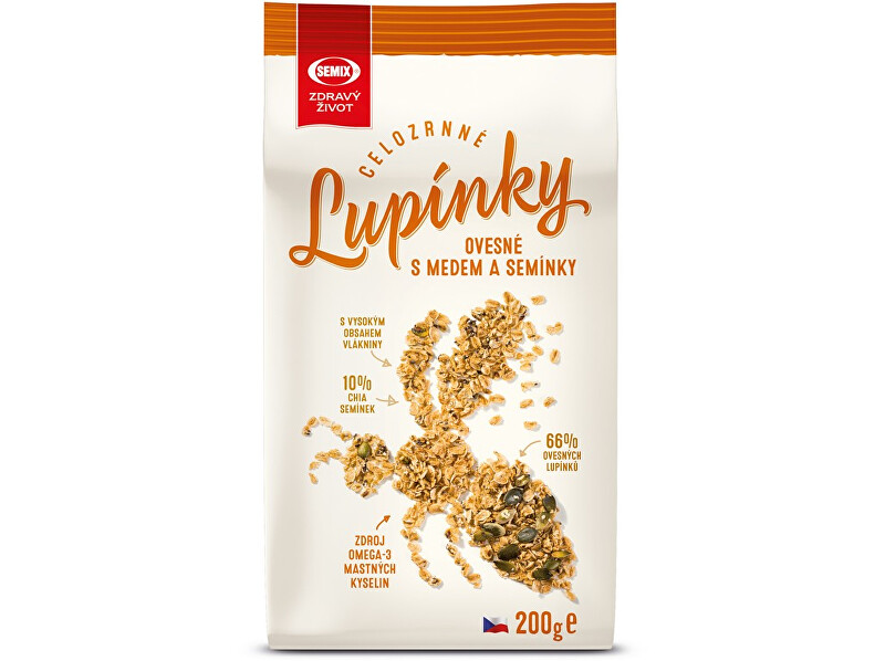 Zobrazit detail výrobku Semix Celozrnné ovesné lupínky s medem a chia semínky 200g Zobrazit detail výrobku Semix Celozrnné ovesné lupínky s medem a chia semínky 200g
