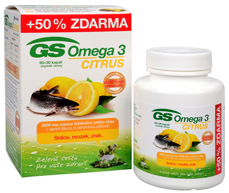 GreenSwan GS Omega 3 Citrus 60 kapslí + 30 kapslí