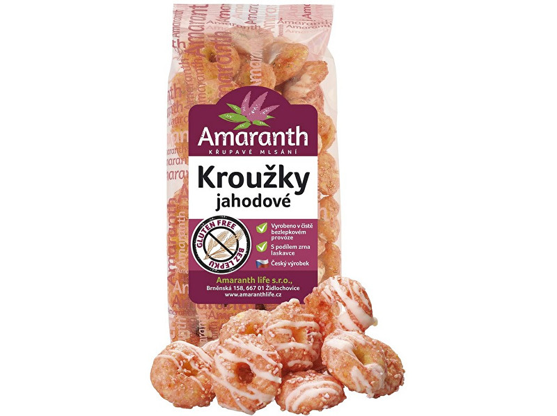 Zobrazit detail výrobku Amaranth life Kroužky jahodové 90g Zobrazit detail výrobku Amaranth life Kroužky jahodové 90g