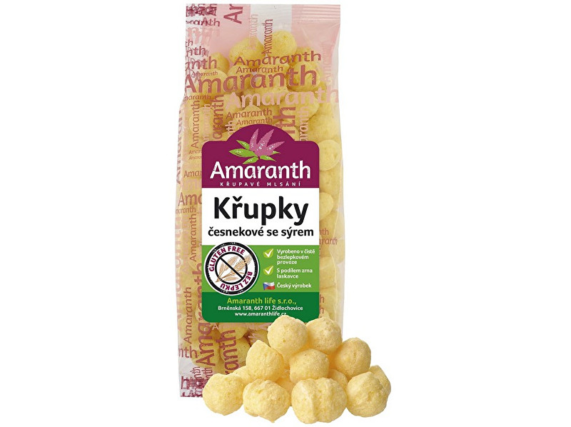 Zobrazit detail výrobku Amaranth life Křupky česnekové se sýrem 80g Zobrazit detail výrobku Amaranth life Křupky česnekové se sýrem 80g