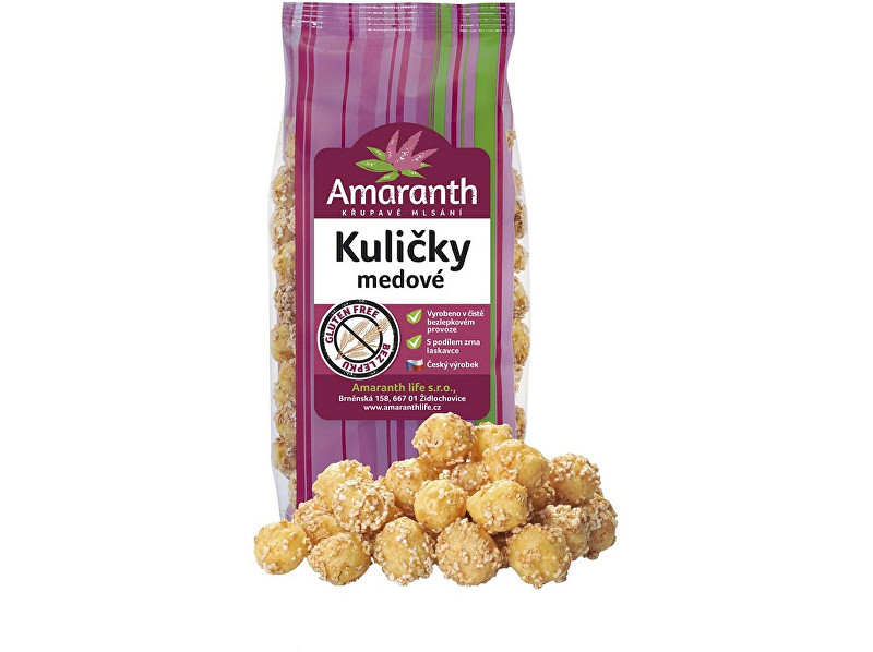 Zobrazit detail výrobku Amaranth life Kuličky medové 100g Zobrazit detail výrobku Amaranth life Kuličky medové 100g