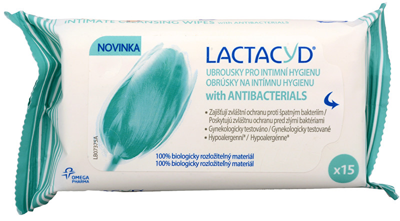 Omega Pharma Lactacyd ubrousky s antibakteriální přísadou 15 ks