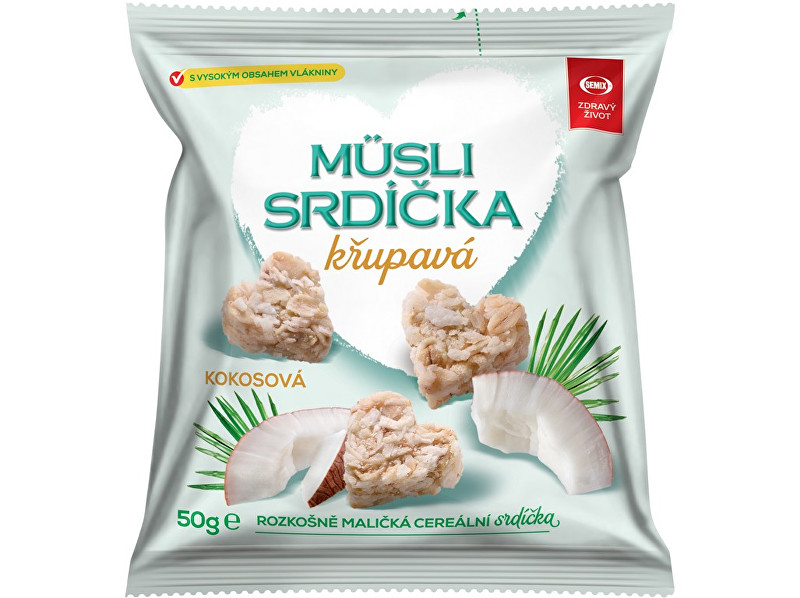 Zobrazit detail výrobku Semix Musli srdíčka křupavá kokosová 50g Zobrazit detail výrobku Semix Musli srdíčka křupavá kokosová 50g