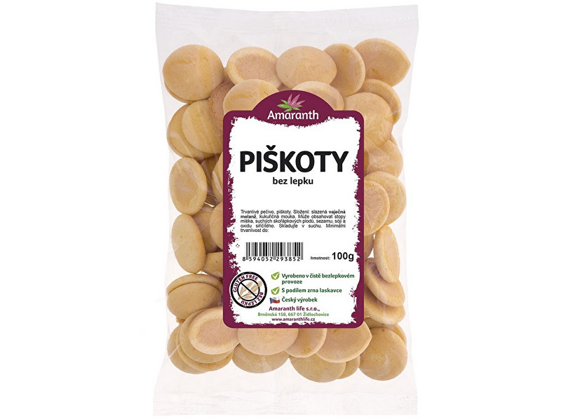 Zobrazit detail výrobku Amaranth life Piškoty bezlepkové 100g Zobrazit detail výrobku Amaranth life Piškoty bezlepkové 100g