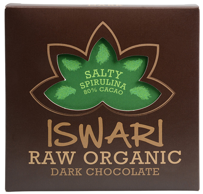 Iswari Raw čokoláda - Salty Spirulina 80 % BIO 75 g