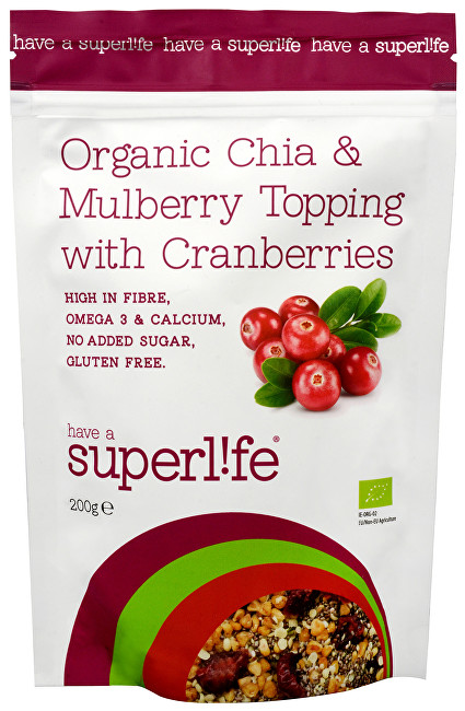 Superlife Bio Přírodní mix s kousky brusinek 200 g