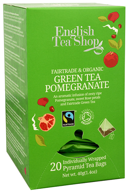 English Tea Shop Zelený čaj s granátovým jablkem 20 pyramidek
