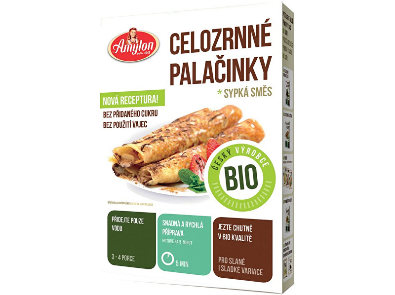 Zobrazit detail výrobku Amylon Bio celozrnné palačinky Amylon 250g Zobrazit detail výrobku Amylon Bio celozrnné palačinky Amylon 250g