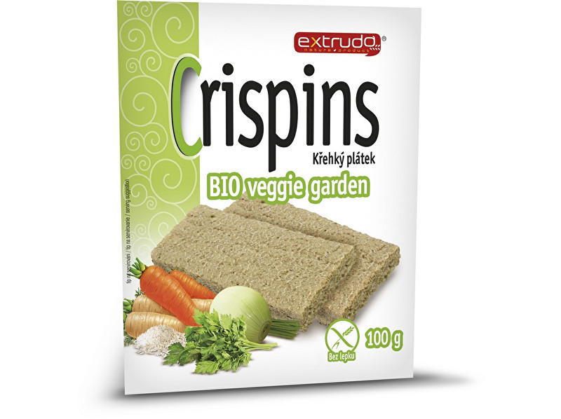 EXTRUDO Bio Cereální křehký chléb Crispins vege garden 2x50g